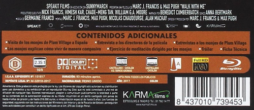 Camina Conmigo Blu-ray (16 Enero 2018) (NUEVO PRECINTADO) (Walk With Me) Bene... - Imagen 3 de 3