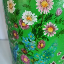 Bodenvase Milchkanne Blumenwiese signiert  Baltus 92 Milka 50 grün vintage Vase