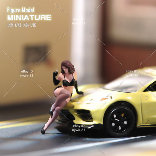 1/24 1/43 1/64 1/87 Scene Miniatures Figures Sexy Sitting Girl Doll For Cars Toy - Picture 4 of 19