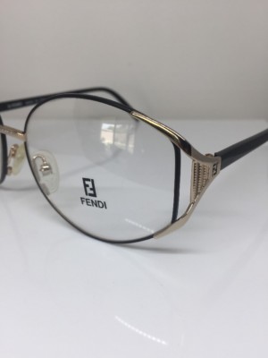 小物 new. eyewear F19 New Vintage Fendi Eyeglasses F19 Ebony Black & Gold Size: 59-17mm