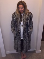 Silver Fox Fur Full-length Coat By Revillon Of Saks Fifth Ave., Us Size 6-7