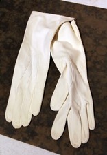 Vintage Kislav Gloves White Mid Length White Size 7.1