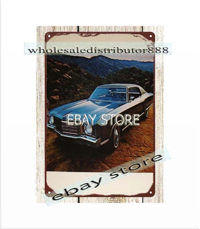 1970  motorcars autos tin sign plaque wall art