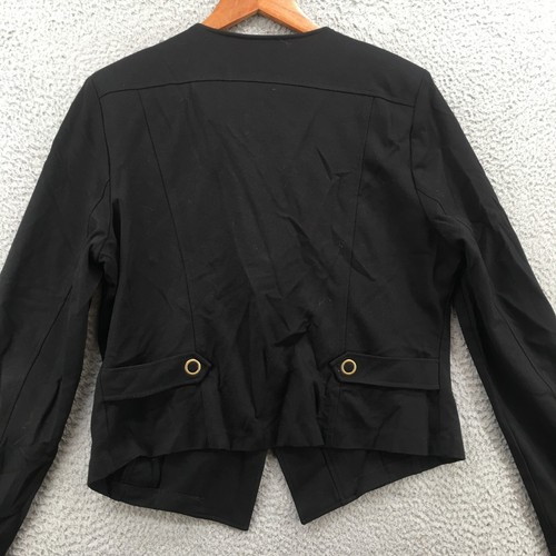 Cabi Blazer Jacket Womens L Black Zipper Pockets Long Sleeve Crew Neck Casual - Picture 11 of 19
