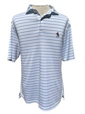 Fairway And Greene Tech Men’s Striped Blue Golf Polo Shirt Size XL Made In USA