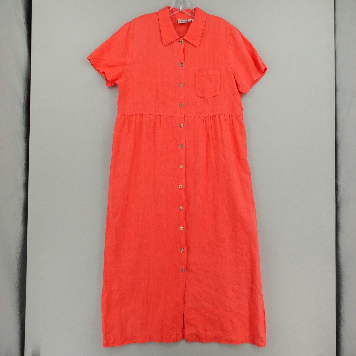 knee length dresses for ladies Short Sleeve Maxi Dress - Wrap Linen Dress - Linen Summer Dress - Plus Size Maxi Dress main image 1