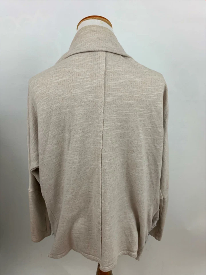 DOLAN Anthrpologie Beige Azul Mezcla Algodón Boucle' Cárdigan Chaqueta Suéter S Foto 3 de 4