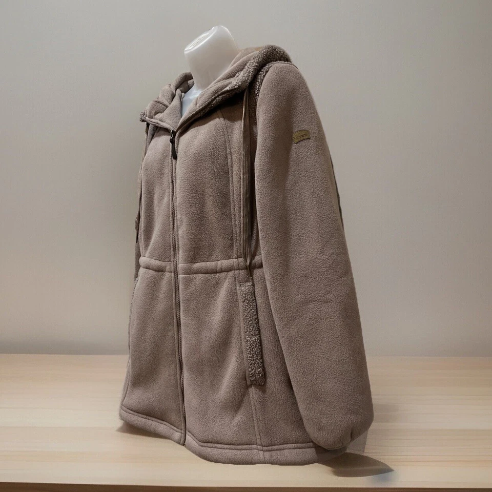 Chaqueta Abrigo con Capucha Kookaburra By UGG Para Mujer M Taupe Estilo Sherpa Foto 3 de 4