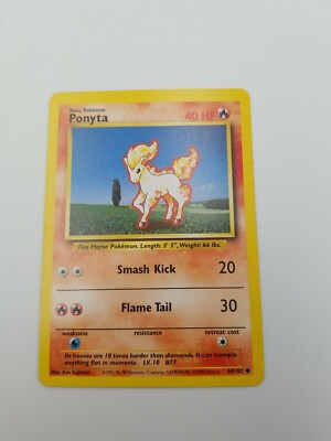 basic ponyta pokemon card value Pokemon Base Set Common Ponyta #60