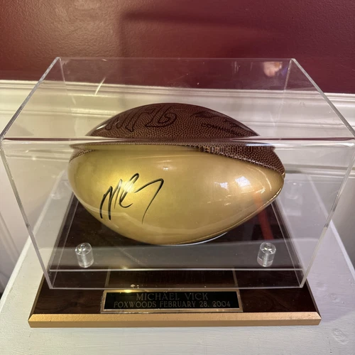 Michael Vick Autographed Foxwoods 2/28/04. With Display Case.