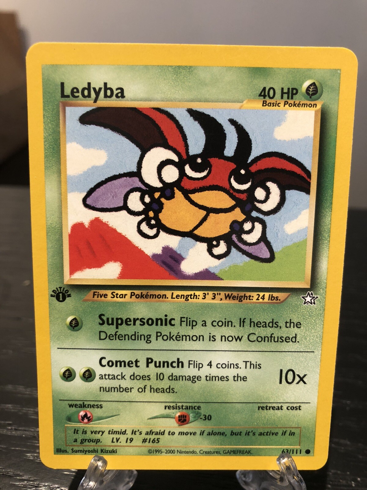 Pokémon TCG Ledyba Neo Genesis 63/111 Regular 1st Edition Common NM