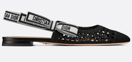 black dior flats