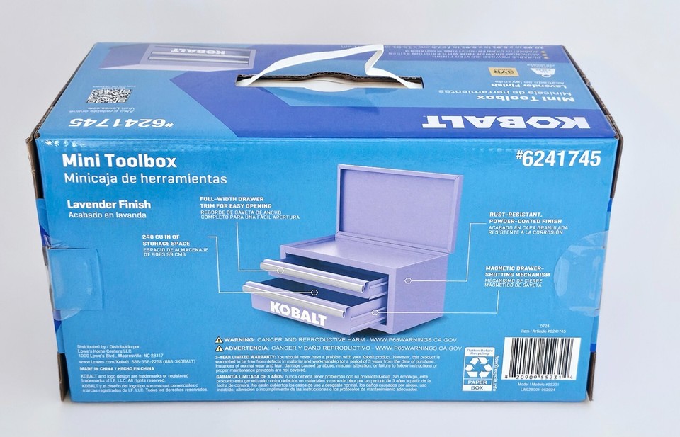 NEW KOBALT TOOLS LAVENDAR PURPLE MINI TOOLBOX FOR CRAFTING 6241745