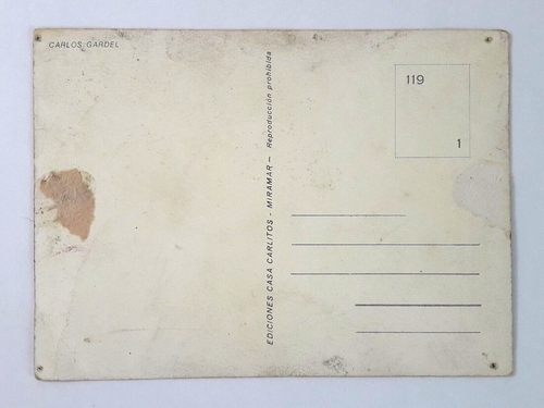 Carlos Gardel Argentina Tango Singer Photo Postcard Original Vintage Portrait PC - Picture 4 of 4