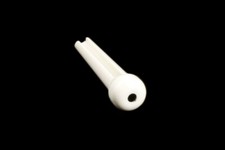 White Plastic Guitar Bridge Pins, Black Dot - 50 Pieces