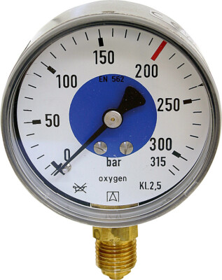 Afriso Rohrfedermanometer für Schweißtechnik''oxygen''0-315bar