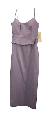 Vintage Alfred Angelo Lavender Lilac 2 Piece Bridesmaid Dress Top Sz 12  Skirt 14 | eBay
