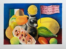 Frida Kahlo Drawing on paper (Handmade) signed and stamped mixed media.