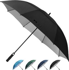 68 Inch Extra Large Golf Umbrella Double Canopy Automatic Open Sun Rain Stick...