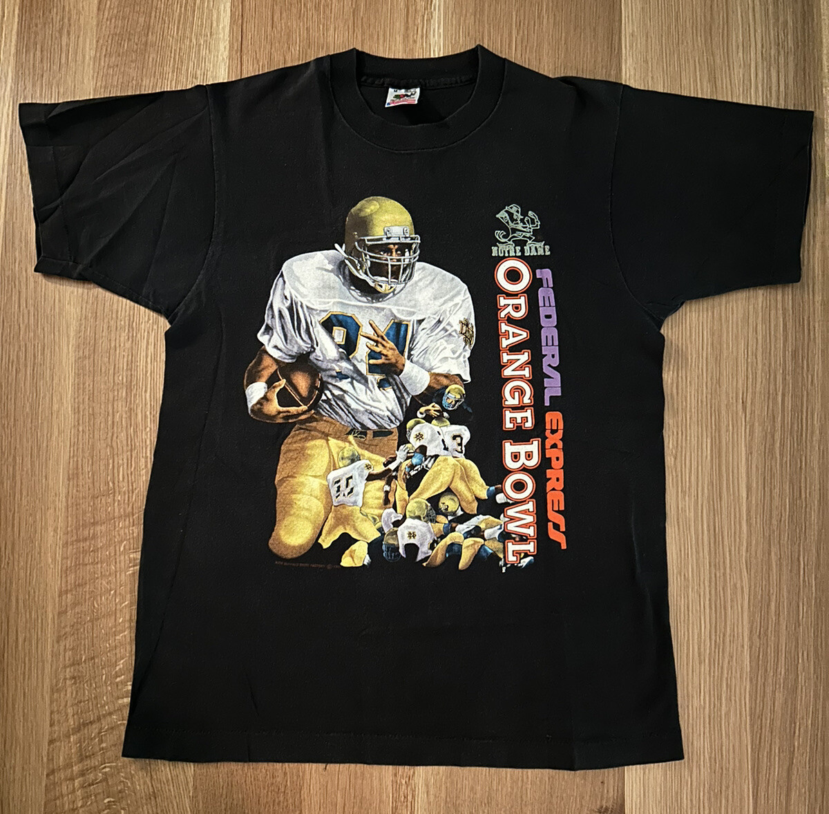 Raghib Rocket Ismail Notre Dame Football Orange Bowl T Shirt Medium  Vintage