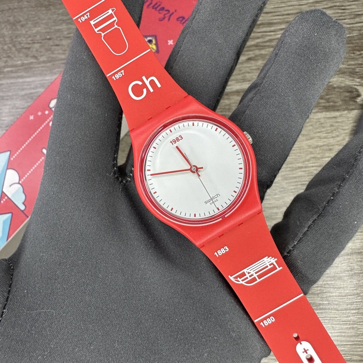 NEW✓RARE✓ Swatch Originals SCHWIIZITUDE Swiss Inventions Red