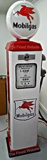 NEW MOBILGAS  GAS PUMP REPRODUCTION REPLICA RETRO MOBIL WHITE & RED - FREE SHIP*