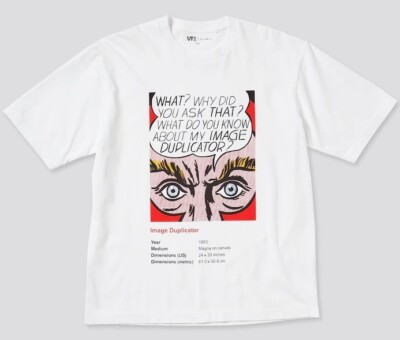 T-shirt uomo Roy Lichtenstein x Uniqlo Graphic Art duplicatore di T-shirt uomo Roy Lichtenstein x Uniqlo Graphic Art duplicatore di