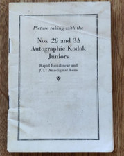 Picture taking with the Nos. 2C and 3A Autographic Kodak Juniors fr 1920 camera