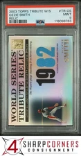 2003 TOPPS TRIBUTE WORLD SERIES RELIC #TR-OS OZZIE SMITH HOF #/425 POP 2 PSA 9