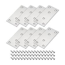 Flat Straight Brace Repair Plate 100 x 50 x 2mm Stainless Steel 8 Pcs