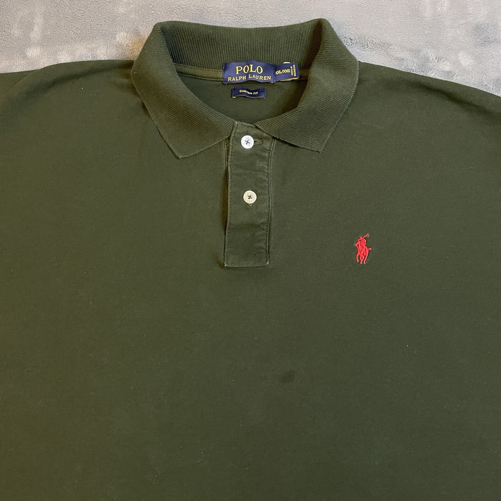 Vintage Polo Ralph Lauren Polo Shirt Mens 2XL Forest Green/Red Pony Crest Casual