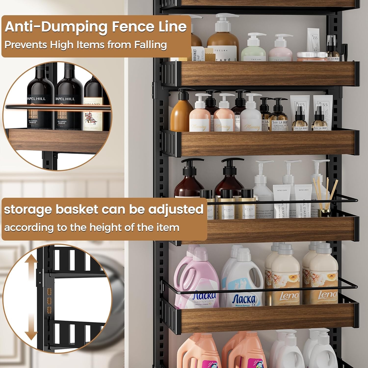 8 Tier Over The Door Pantry Organizer, 2 IN 1 Wall Mount or Hanging Spice Rack S