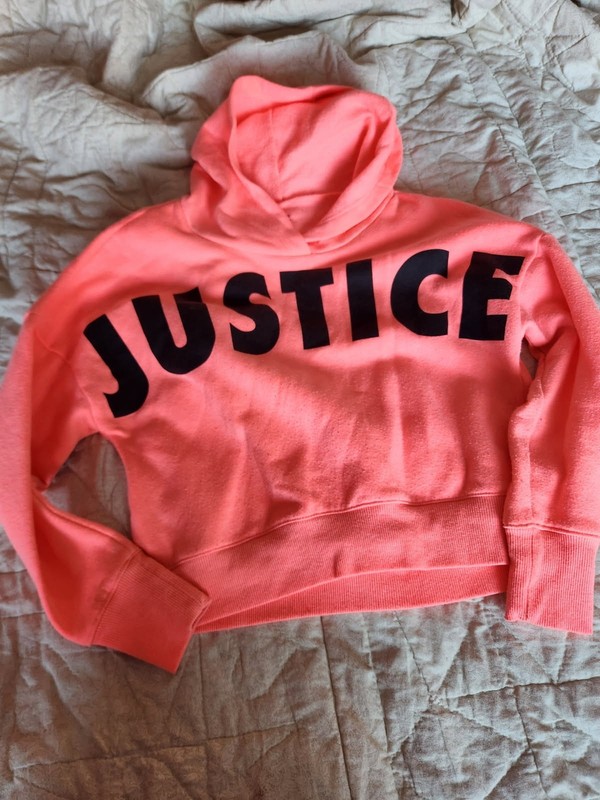 Justice girls logo hoodie pink size Small 7/8