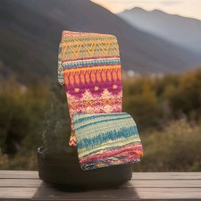 Colorful Southwestern Throw Blanket Decorative 60x50" Quilted Cotton Reversible