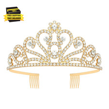 Gold Tiara Crown Crystal Tiaras and Crowns for Women Princess Fairy Bride Tiara