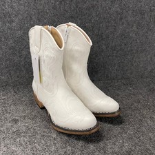 ROPER Riley Snip Toe Western Boots Girls Size 7 White 09-017-1566-1022