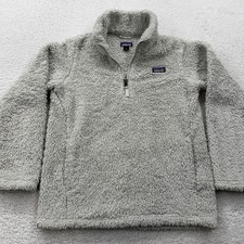 Kids Patagonia Fleece Pullover Gray Quarter Zip Size L 12 Worn Wear