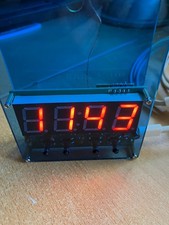 Zegar radiowy DCF77, cyfrowy, niebieski akrylowy wzór, nowy, otwarta konstrukcja