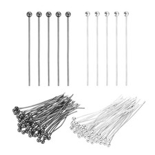 1.2 Inch Ball Pins, Jewelry Making Headpins-400Pcs Silver Dark Gray