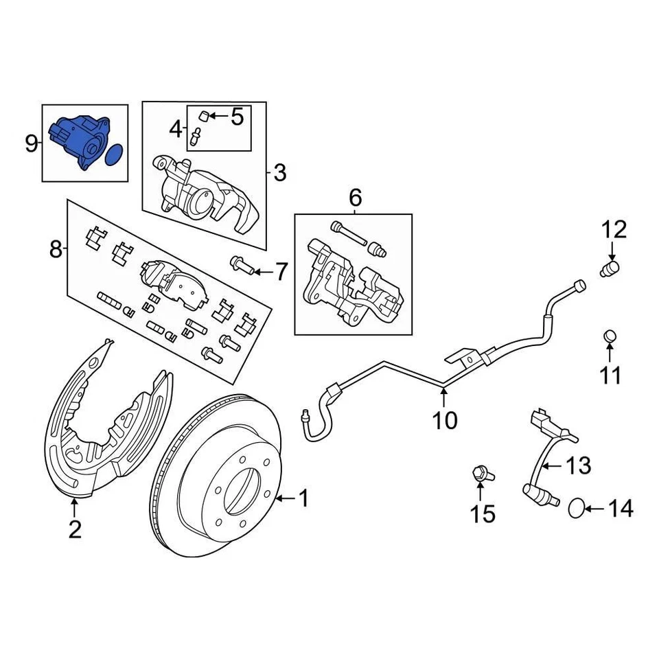 For Ford Ranger 2024 Ford MB3Z2B712B Rear Parking Brake Actuator Foto 3 de 4