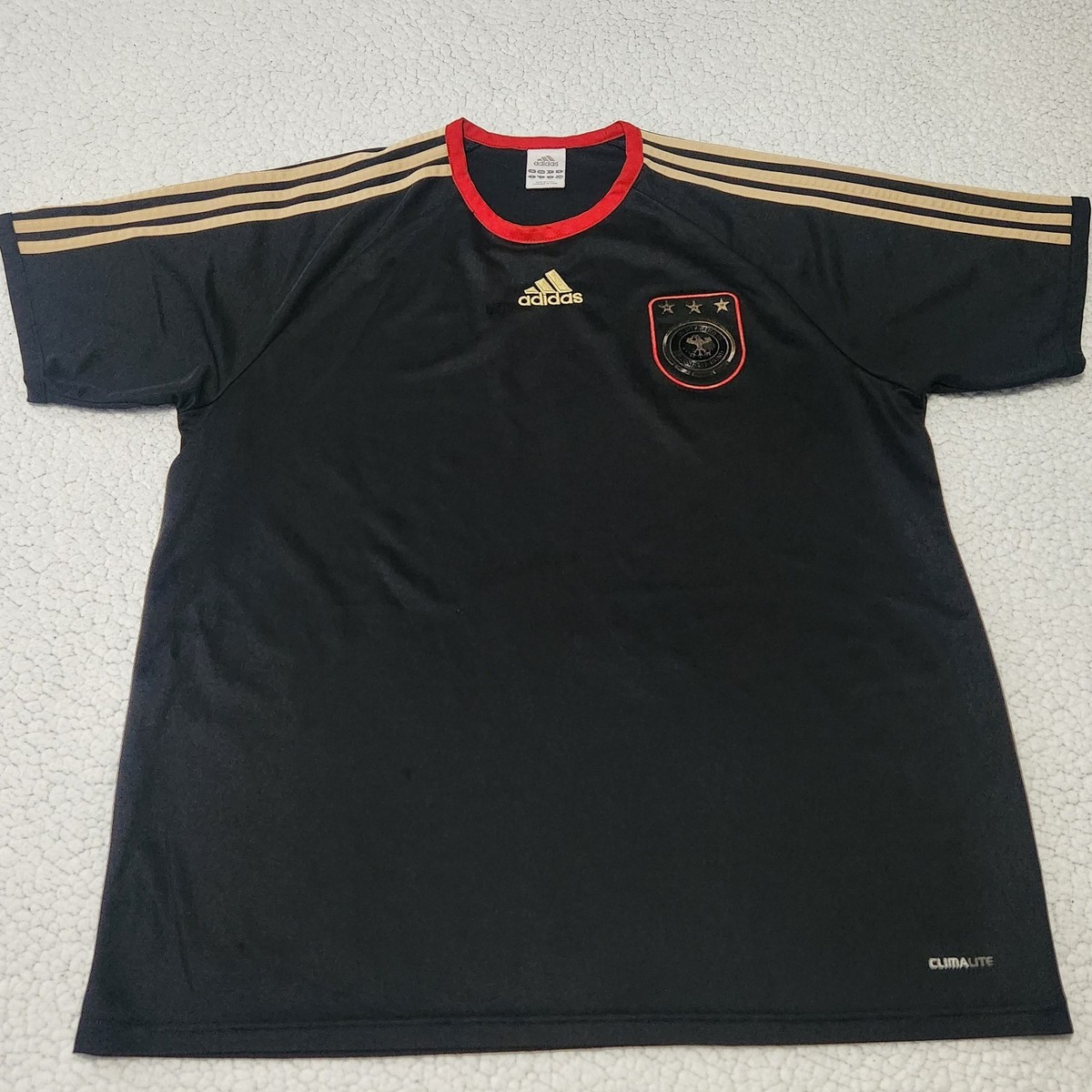 Authentic Germany 2009/2010 Away Soccer Jersey Mens L Black World