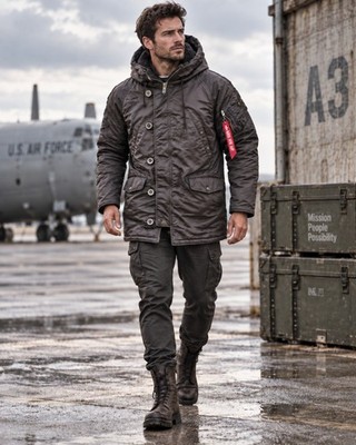 Alpha Industries Men s M N-3B Parka Extreme Cold Weather Parka Jacket Brown