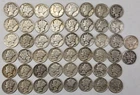 Roll of 50 Silver Mercury Dimes $5 Face Value 90% Silver Coins Mixed Dates  ELM8