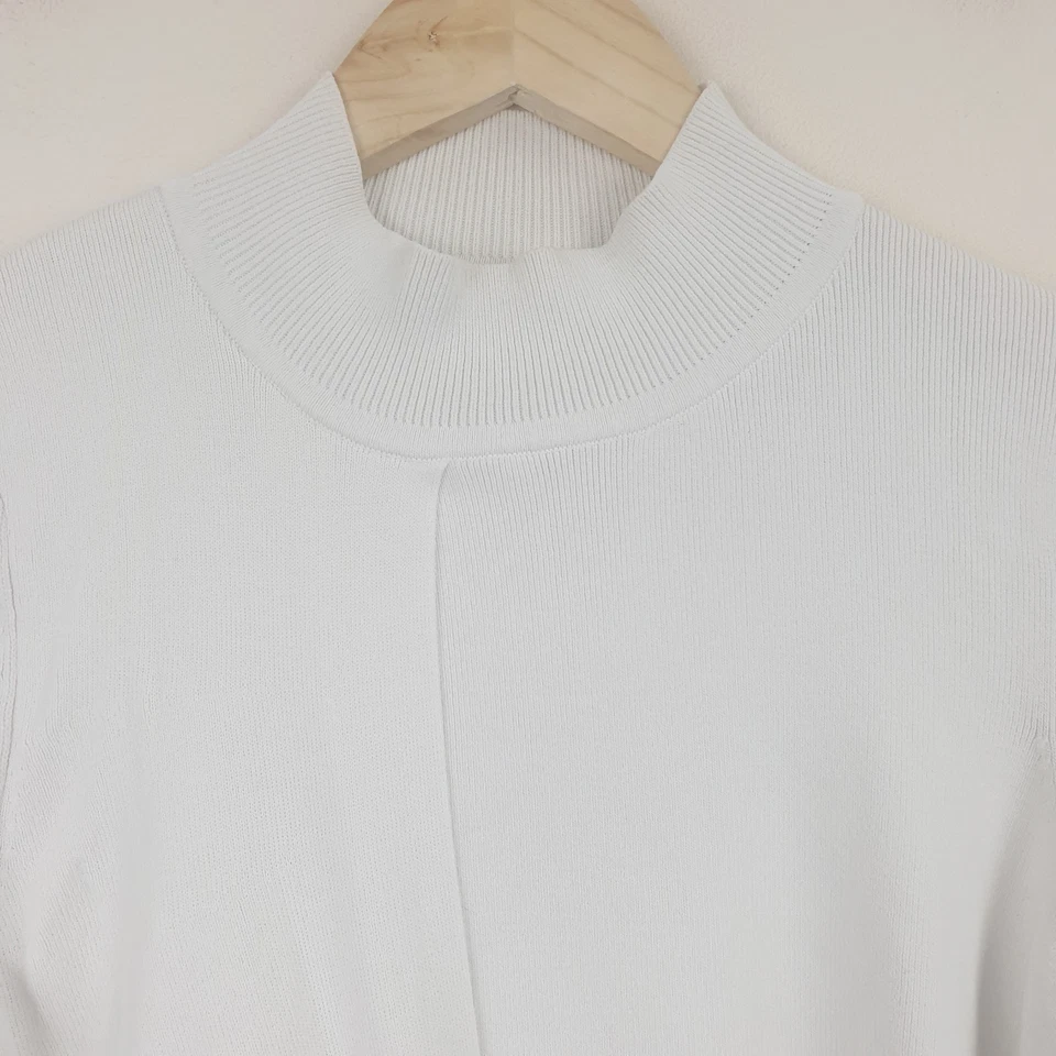 Jersey Karen Millen Mujer Medio Blanco Dramático Corbata Cintura Cuello Embudo Foto 2 de 4