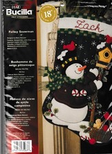 SEALED Bucilla 18" Felt Stocking Kit Folksy Snowman 85267 2005