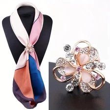 1PC Fashion Women Scarf Buckle Ring Clip Holder Silk Scarves Jewelry Brooch Gift