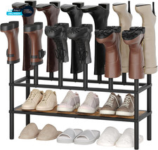 Free Standing Shoe Rack Tall Boots Rack Organizer Boot Organizer for Closet