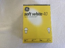 GE Soft White 40W Bulbs 4 Pack , NOS, A19, Old School Bulbs for Collectors