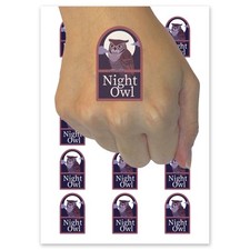 Night Owl Nocturnal Person Bird Window Temporary Tattoo Fake Body Art