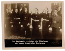 WWII Germany Axis Croatia Hrvatska NDH Ustasa government ministers press photo